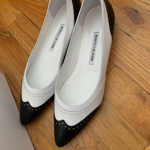 Manolo Blahnik Bonnye 10 Black Calf flats -39.5